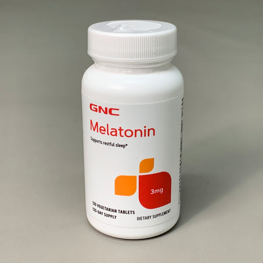 GNC Melatonin 120 Vegetarian Tablets 3mg White 109023 Exp: 10/24 (New)