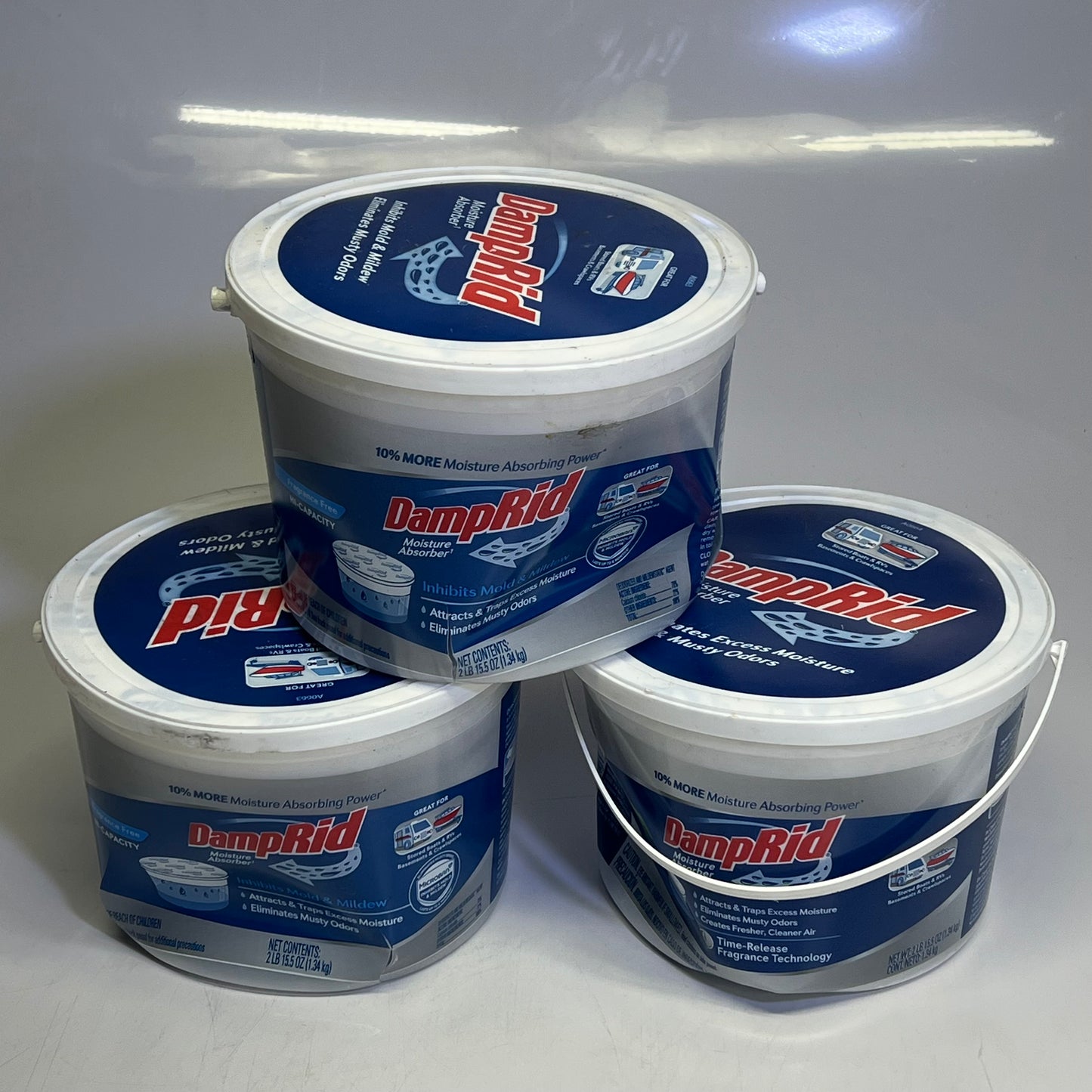 ZA@ DAMPRID (3 PACK) Hi-Capacity Moisture Absorber, Fragrance Free 2LB/15.5OZ A0663 (Damaged)