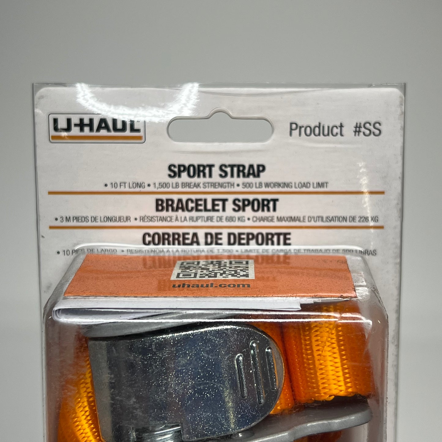 ZA@ UHAUL (2 PACK) Sport Strap  10' Long 1,500lb Break Strength Orange #SS