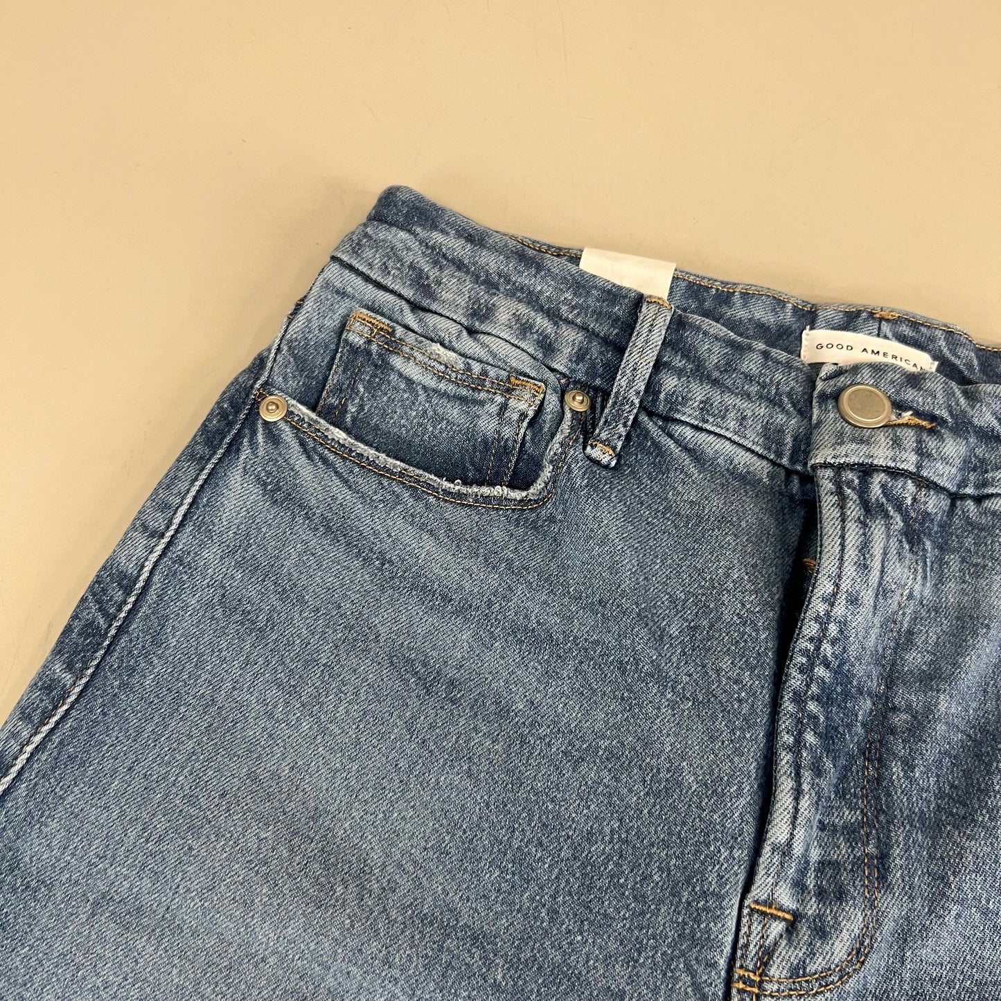 GOOD AMERICAN Good Classic Slim Bootcut High-Rise Jeans Women's Sz 8 Indigo627 GCLBDV220T