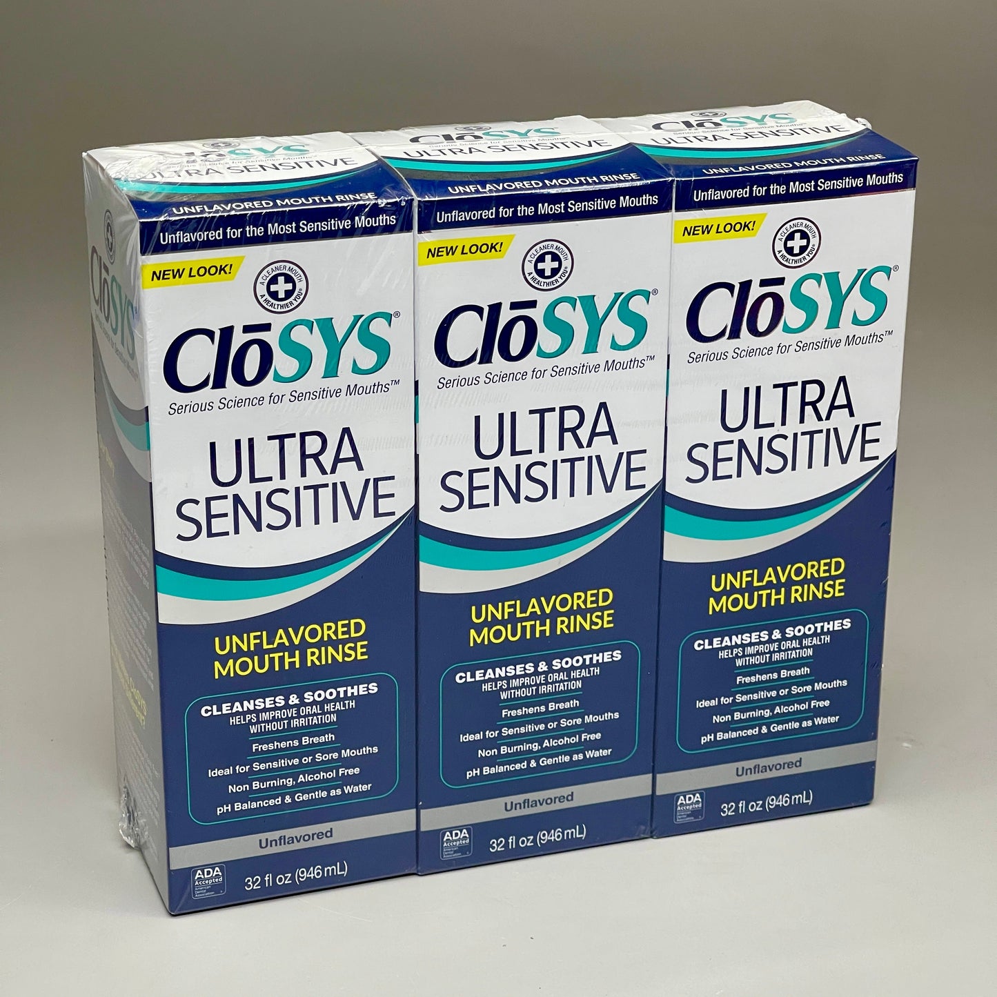 CLOSYS Ultra Sensitive Mouth Rinse 3 PACK (32oz per bottle)