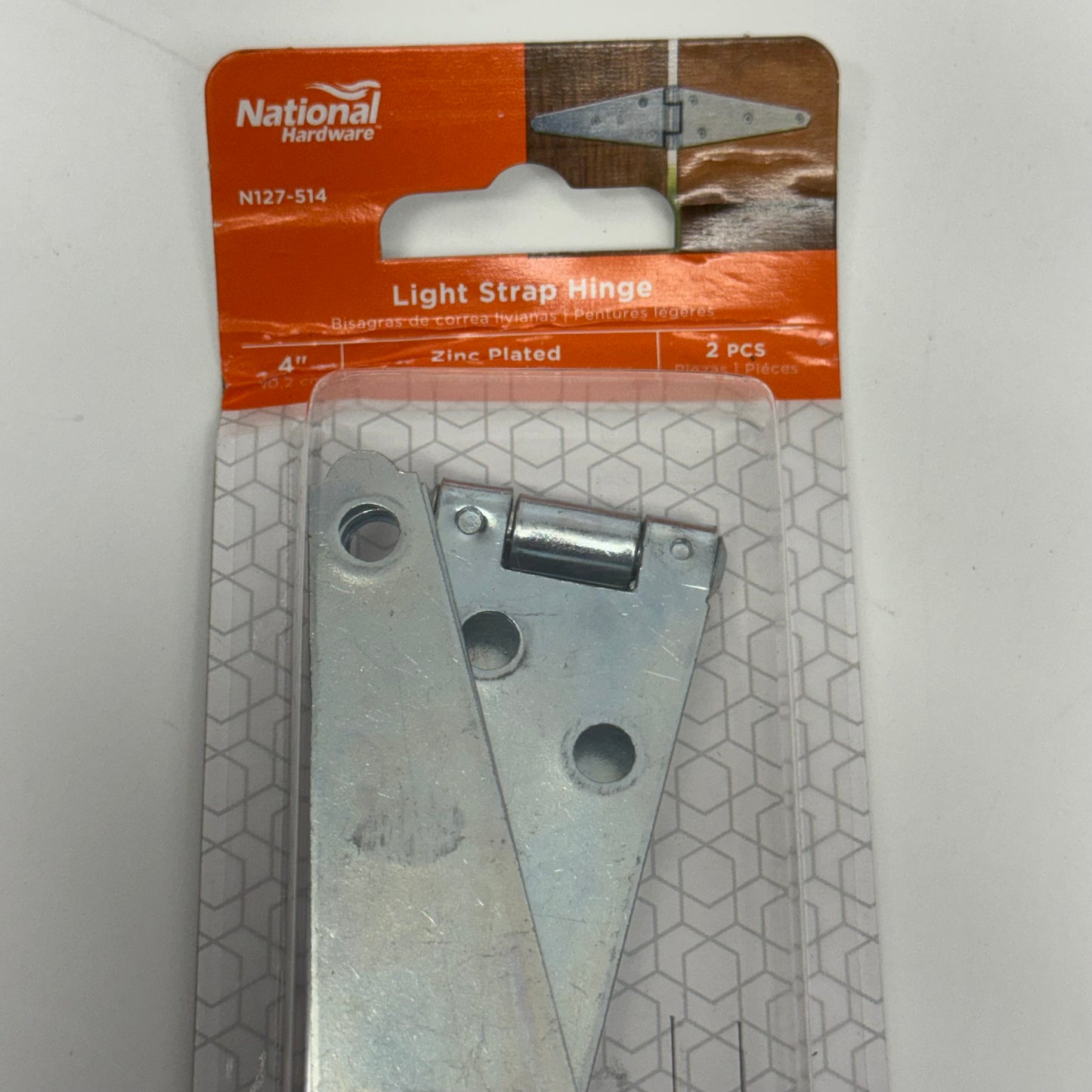 NATIONAL HARDWARE Light Strap Hinge Sz 4", Grey N127-514