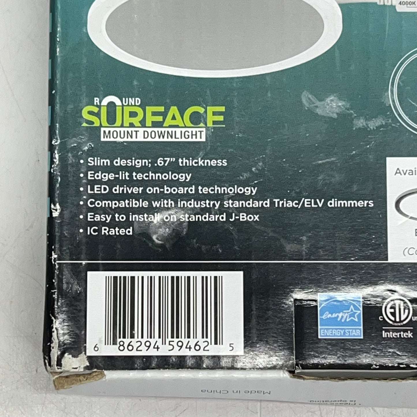 ZA@ PORTER LIGHTING  Round Led Surface Mount Downlight 5' Dia PT-DLSM-R-51-10W-3CCT