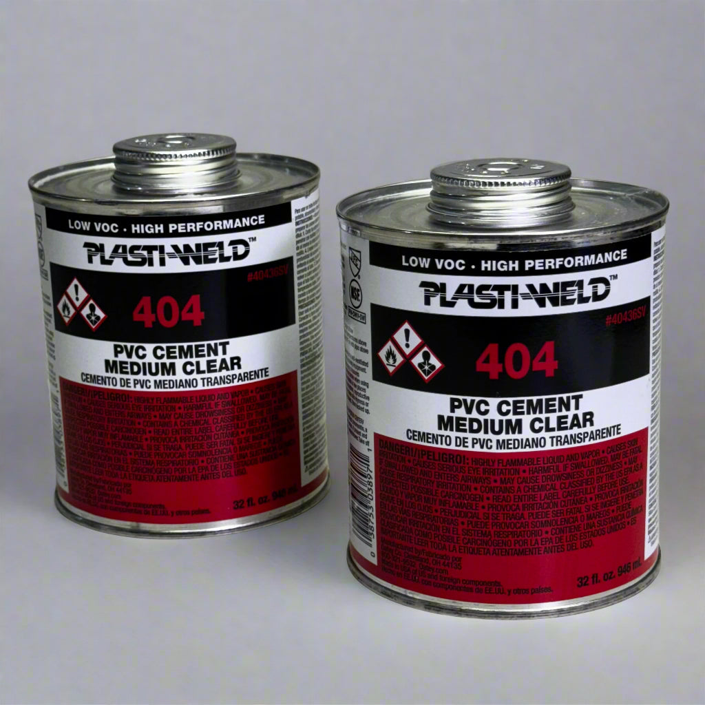 PLASTI-WELD (2 PACK) 404 PVC Cement Medium Clear 32 fl oz Fittings to 6" 40436SV