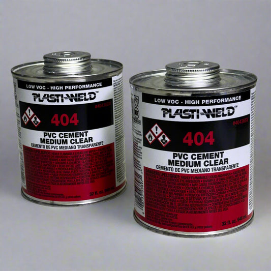 PLASTI-WELD (2 PACK) 404 PVC Cement Medium Clear 32 fl oz Fittings to 6" 40436SV