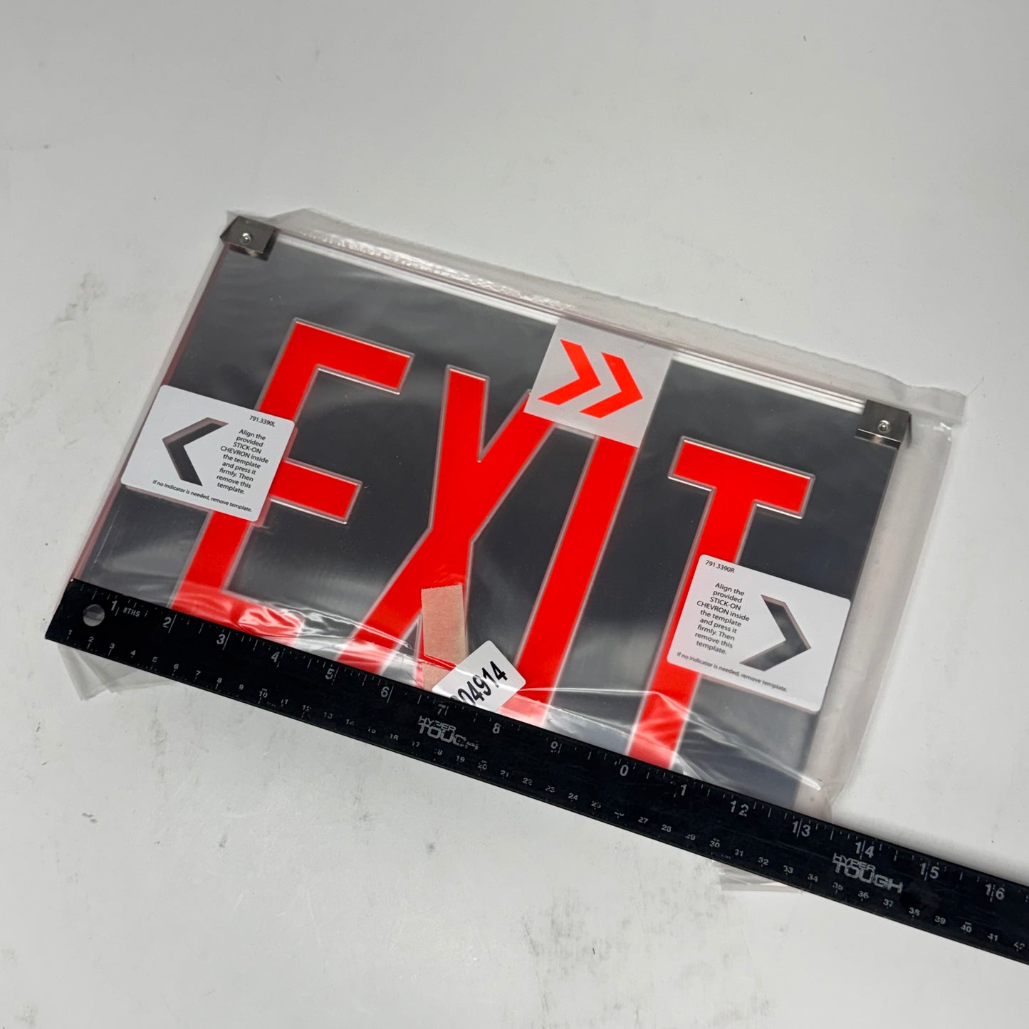 EMERGI-LITE Single Face Red LED Exit Sign, Angular Trim, Universal Arrows LXN1NRMUA-A-D