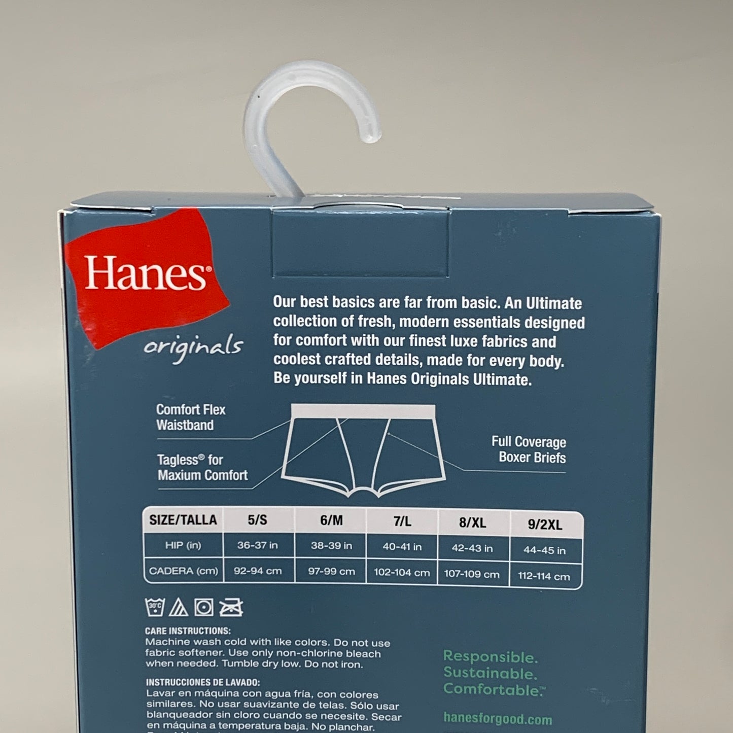 HANES 3 PACK!! Originals Women's Breathable Cotton Boxer Briefs Underwear Sz L Blue/Buff/Pink 45OUBB