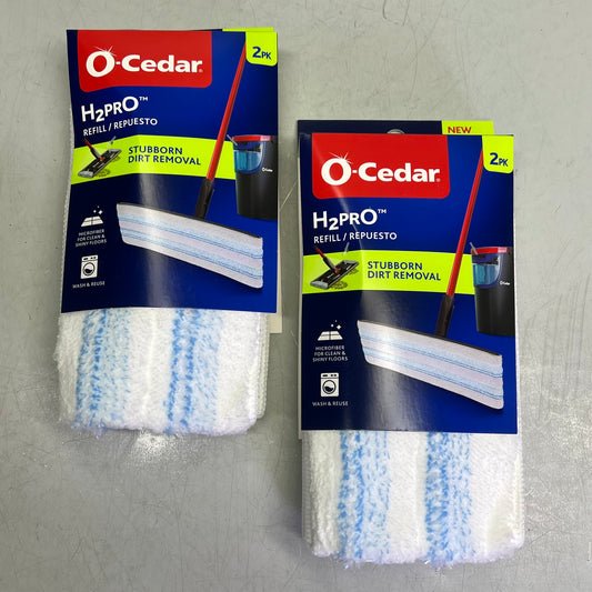 O-CEDAR (2 PACK, 2 HEADS EACH) H2prO Mop Heads 9.25" x 4.38" White 26-231
