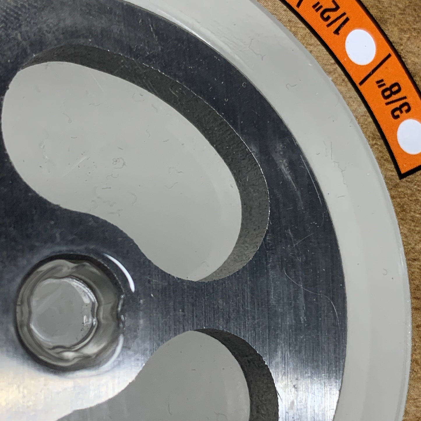 LEM Grinder Stuffing Plate #8 3 Kidney-Shaped Plate Holes 2-3/8" Diameter