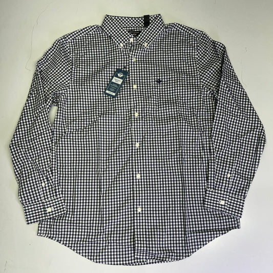 DOCKERS Signature Stain Defender Button Up Shirt Men's Sz XL Navy Blue A42520010