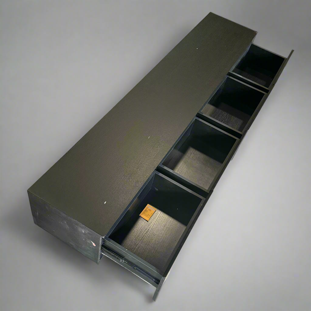 ZA@ INCHOI Storage 78" Wood Material Black (Damaged Corner)