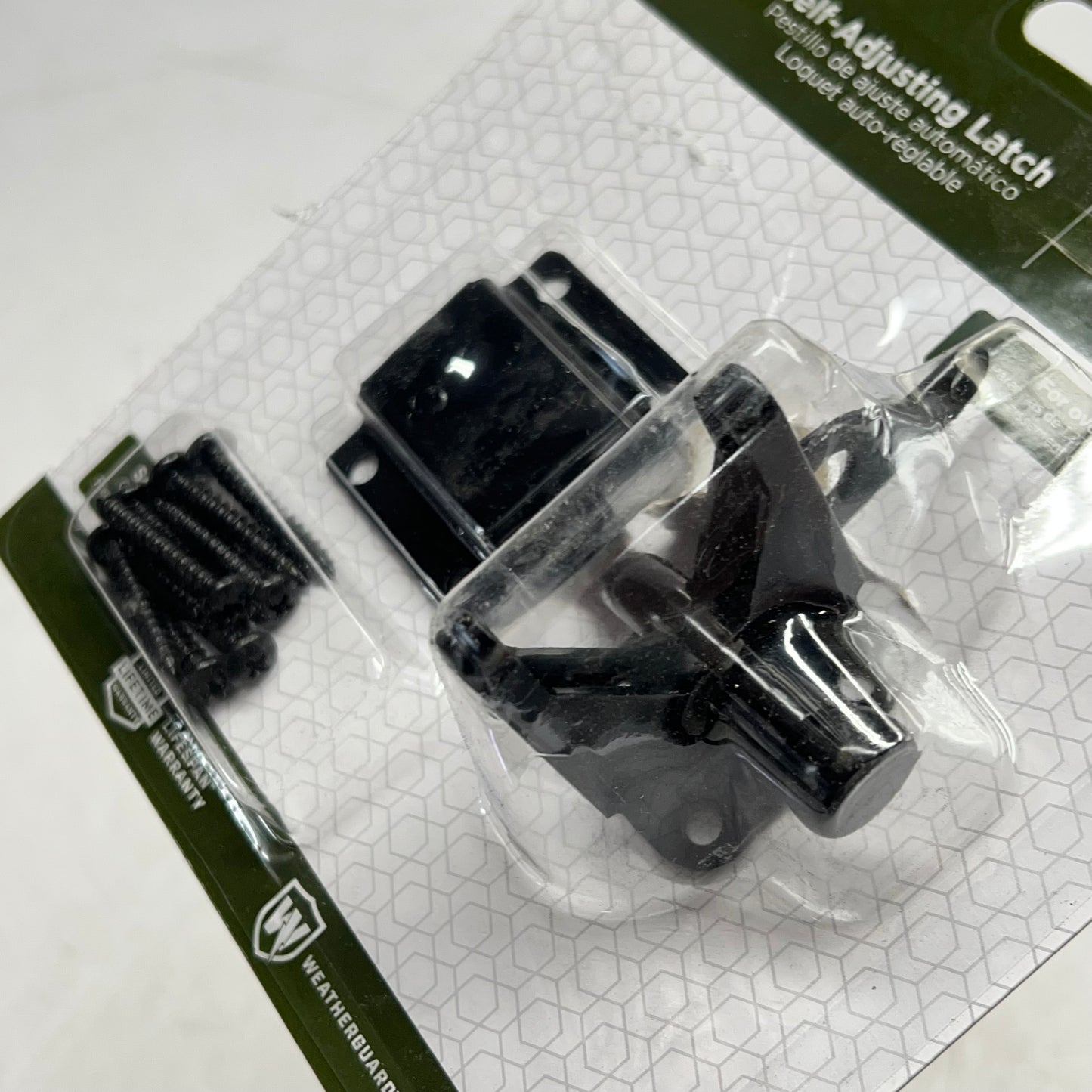 NATIONAL HARDWARE (LOT OF 4) Outdoor Hardware, Self Adjusting Latch, Safety Hasp & Corner Braces Silver/Black