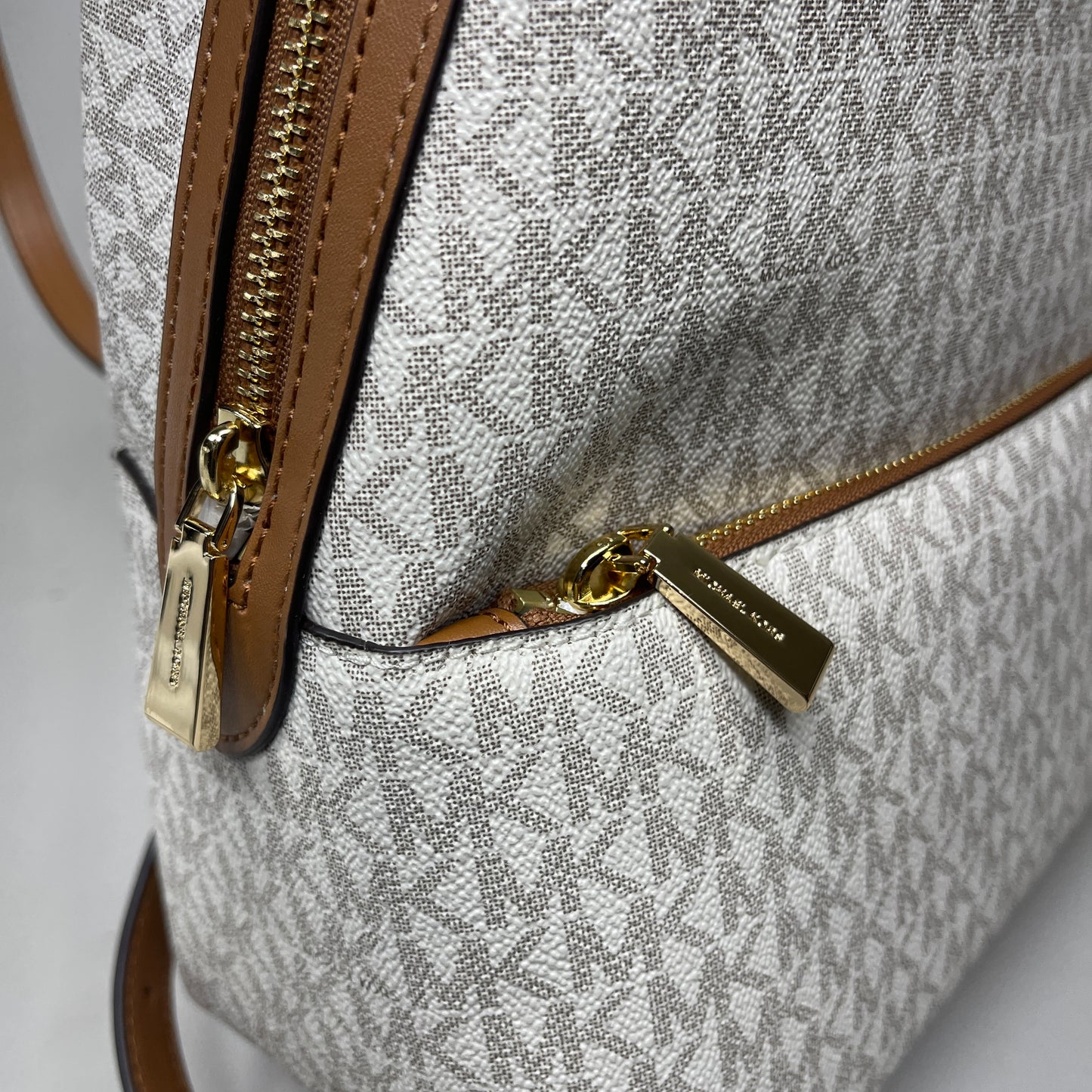 MICHAEL KORS Valerie Backpack Purse Vanilla / Acorn 38F2G9VB2B