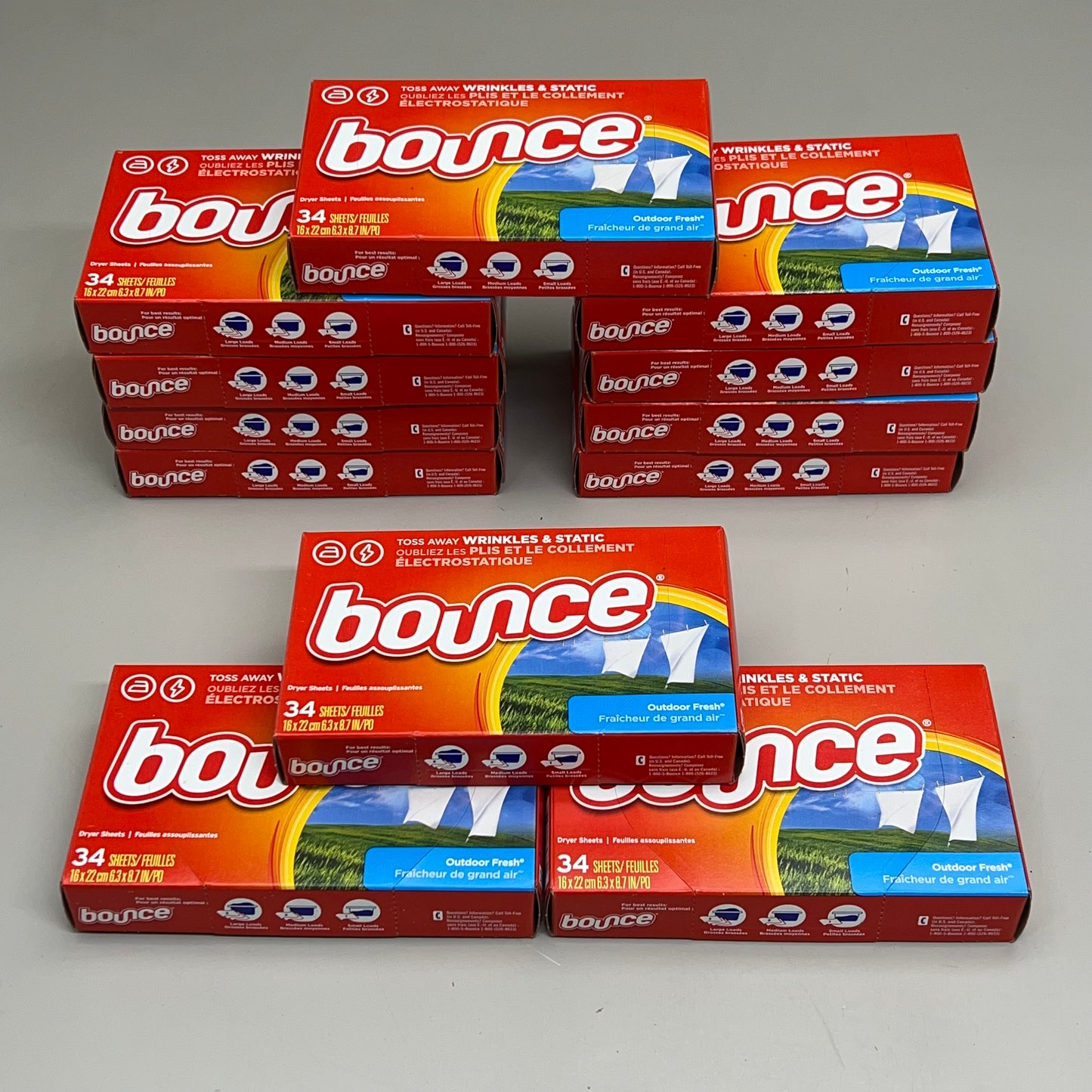 BOUNCE (408 SHEETS) Dryer Sheets no Wrinkle & Static Outdoor Fresh 00946001