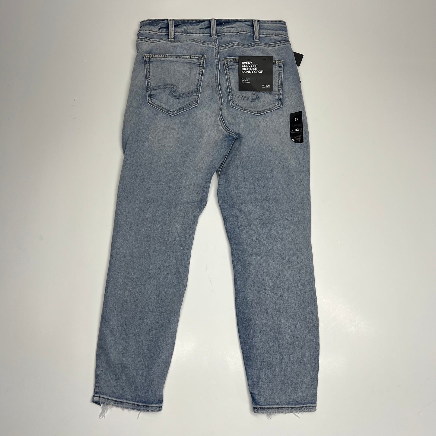 SILVER JEANS CO Avery Curvy Fit High Rise Skinny Crop Women's Sz 32/26 Indigo