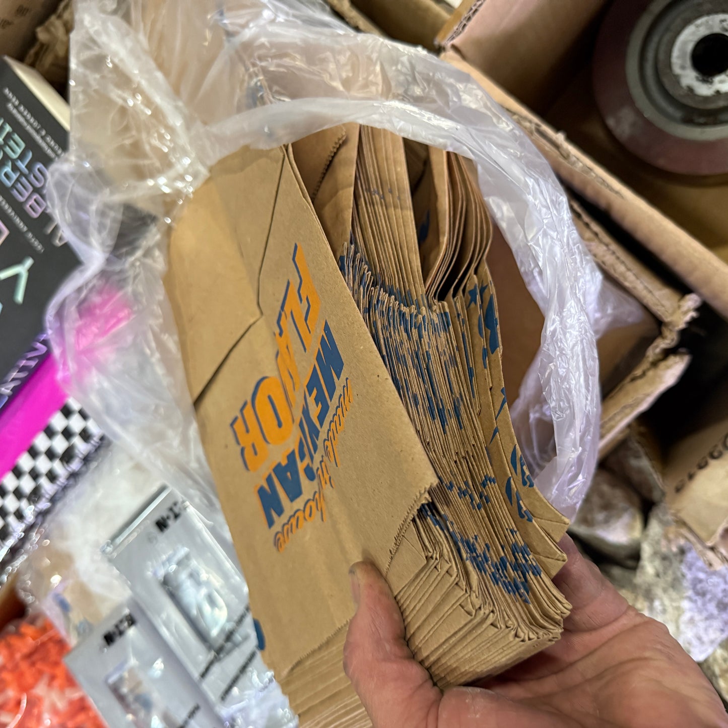 ZA@ Pallet of Rocks, Valves, Knives, Bags, Ketchup, Lids, cover plates, Wheel, Labels, & MORE!