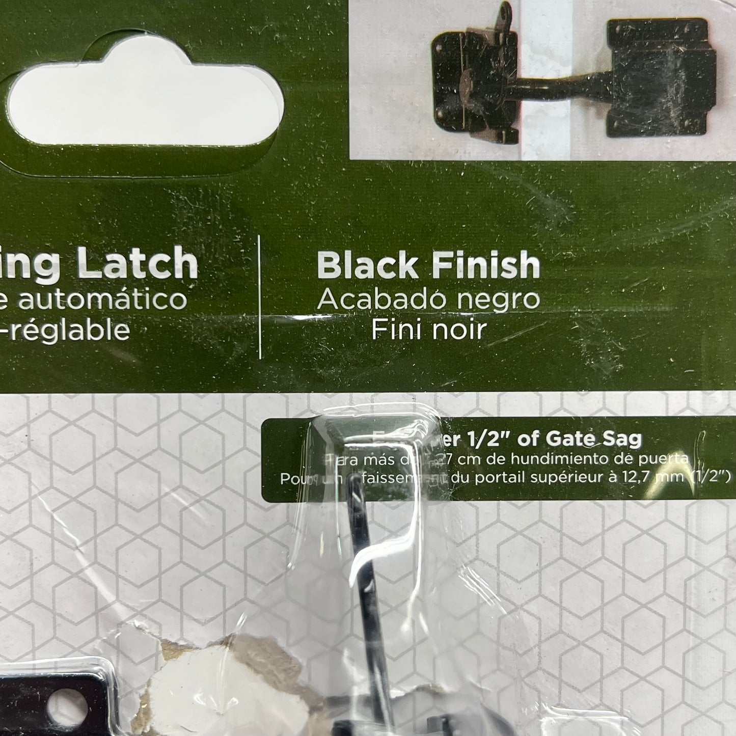 NATIONAL HARDWARE (LOT OF 4) Outdoor Hardware, Self Adjusting Latch, Safety Hasp & Corner Braces Silver/Black
