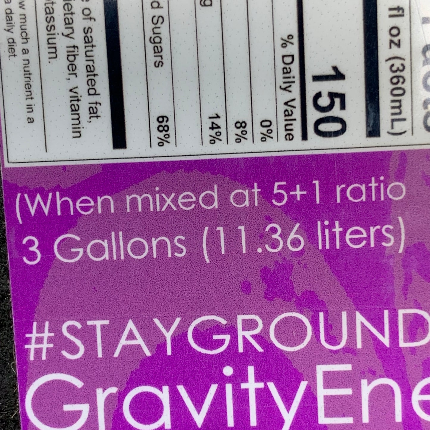 GRAVITY ENERGY Gravity Energy Beyond Purple 5+1 Ratio 3 Gallons