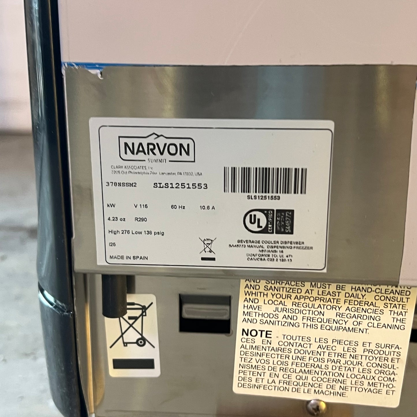 NARVON Double Pourover Granita Slushy Frozen Beverage Machine 1100W 378NSSM2