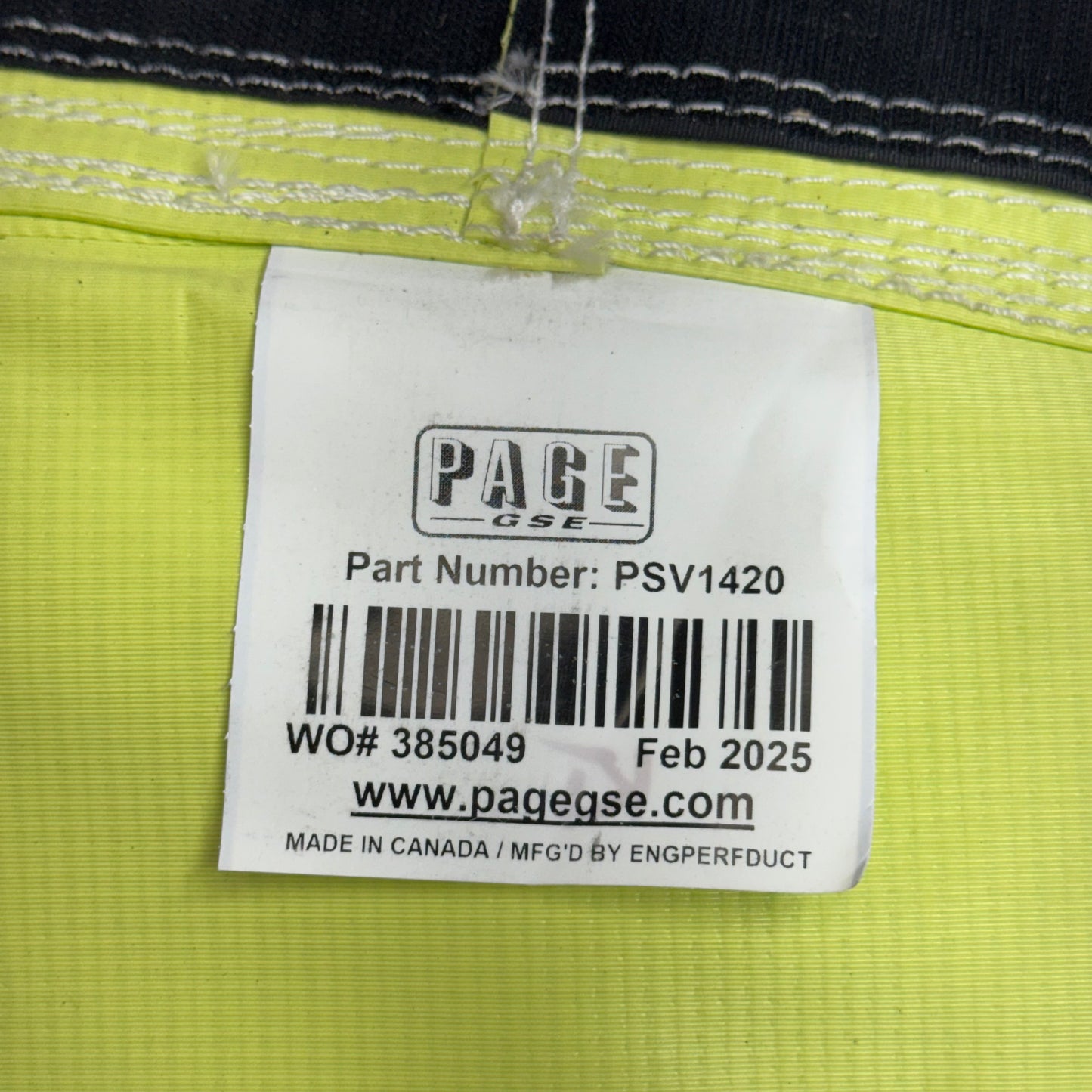 PAGE GSE Green Layflat Ventilation Duct Sz 23"W 385049