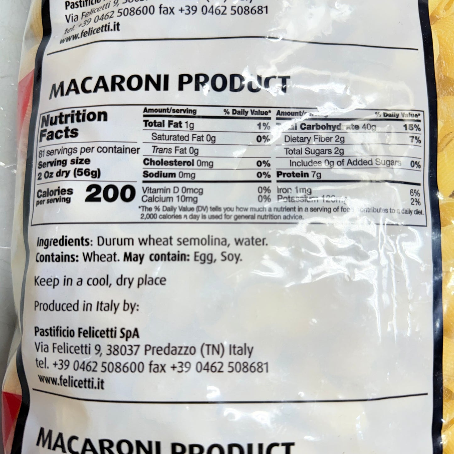ORIGINALE FELICETTI Lumache Macaroni 10 lb ART-NO. 173 BB 07/28