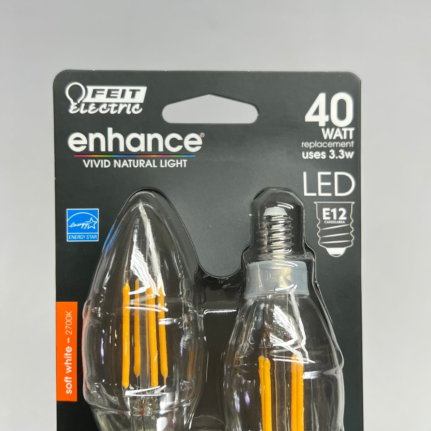 FEIT ELECTRIC (6 PACK) Natural Light Bulbs 40W E12 Soft White BPCTC40927CA/FIL2
