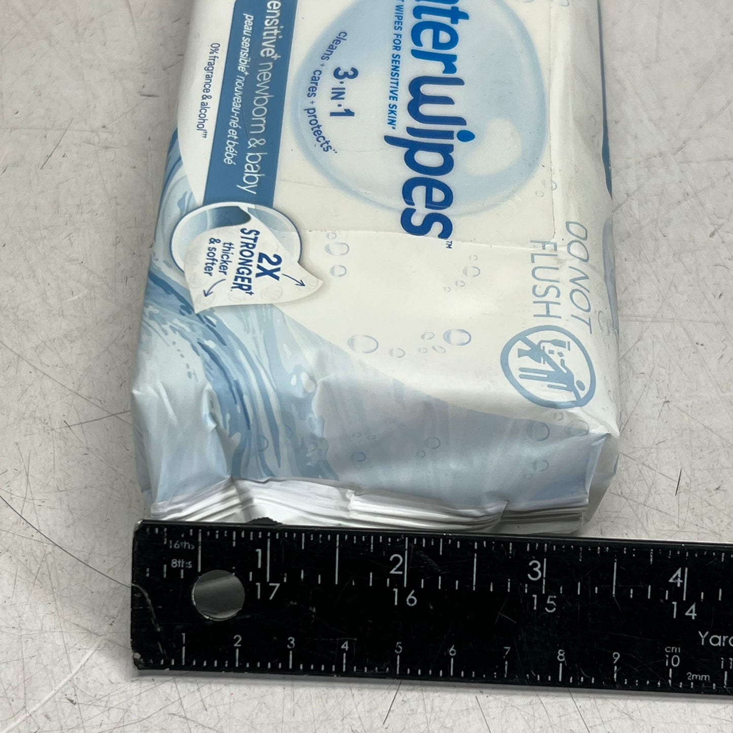 WATERWIPES (4 Pack of 60 Wipes) Sensitive+ Newborn & Baby Wipes, 3-in-1 Cleans Sz 7" x 6.6", White BB 01/26