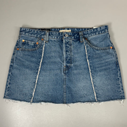 LEVIS Recrafted Icon Skirt Mid Rise Original Women's Sz 32 Novel Notion Med Wash