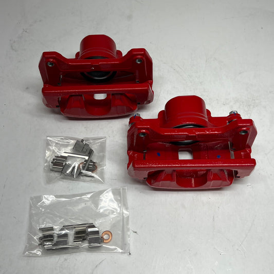 POWER STOP Disc Brake Caliper Set Cast Iron Powdercoated W/ Bracke Red S2808