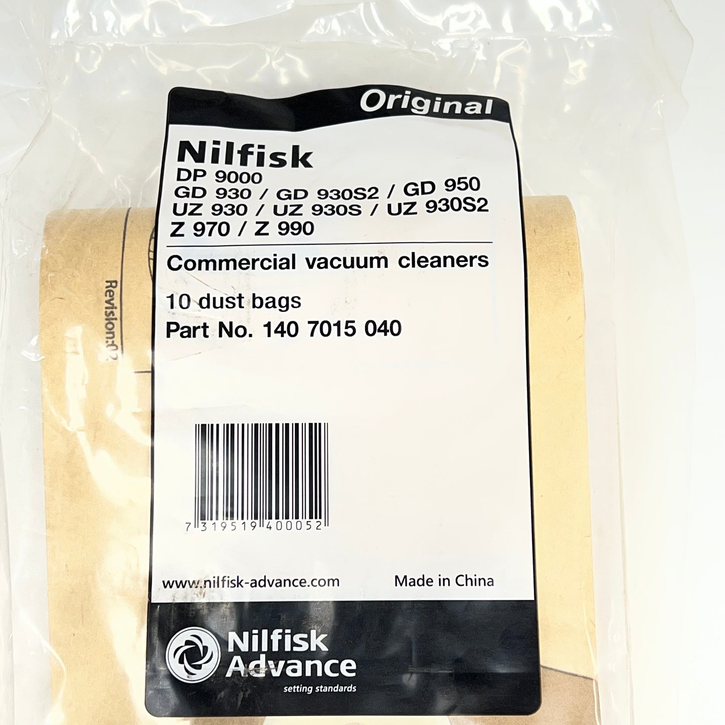 NILFISK ADVANCE (10 PACK) Paper Vacuum Bag For Commercial Machines 140701|5040