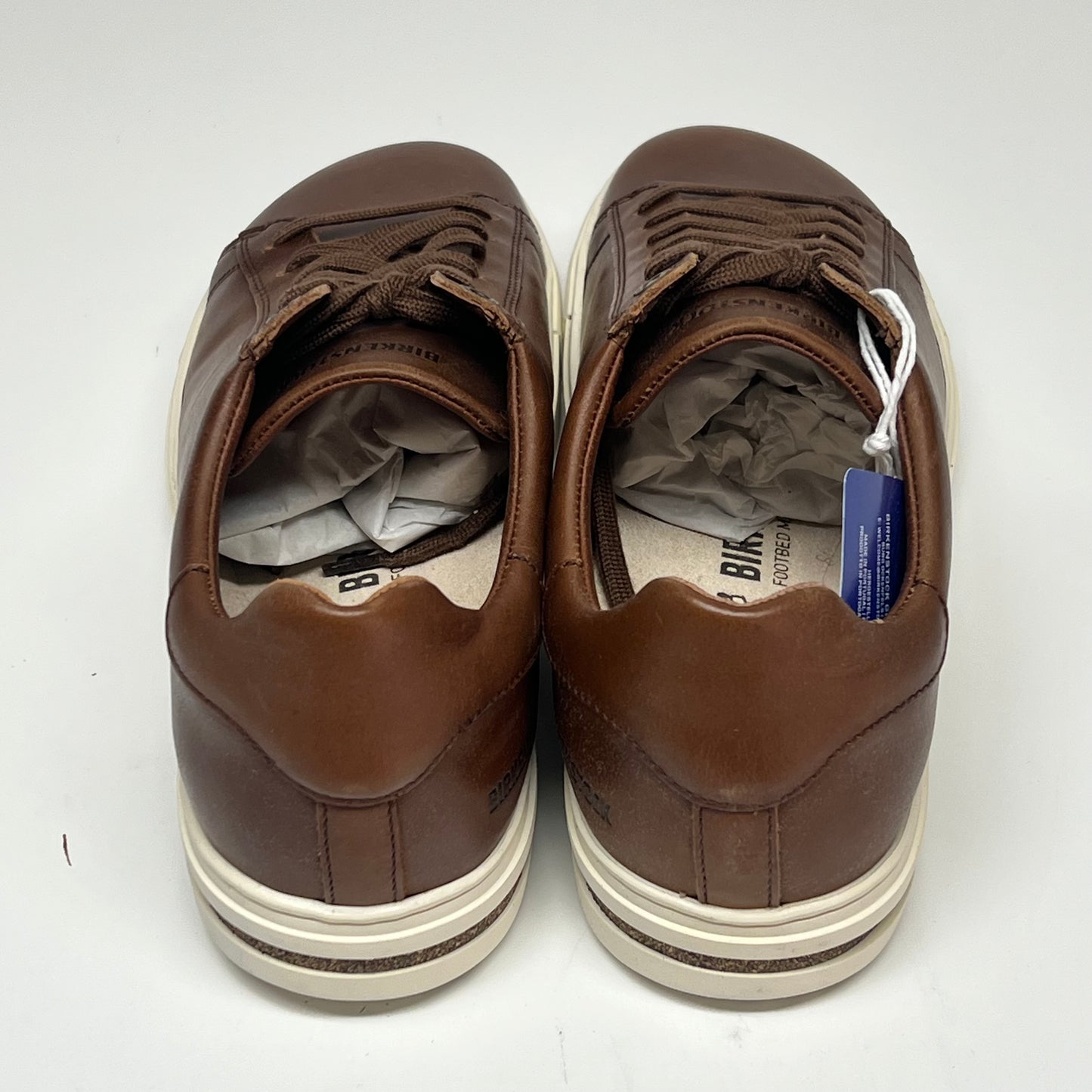 BIRKINSTOCK  Bend Low Leather Lace Up Sneaker Unisex Sz EU 41 Cognac 1026177