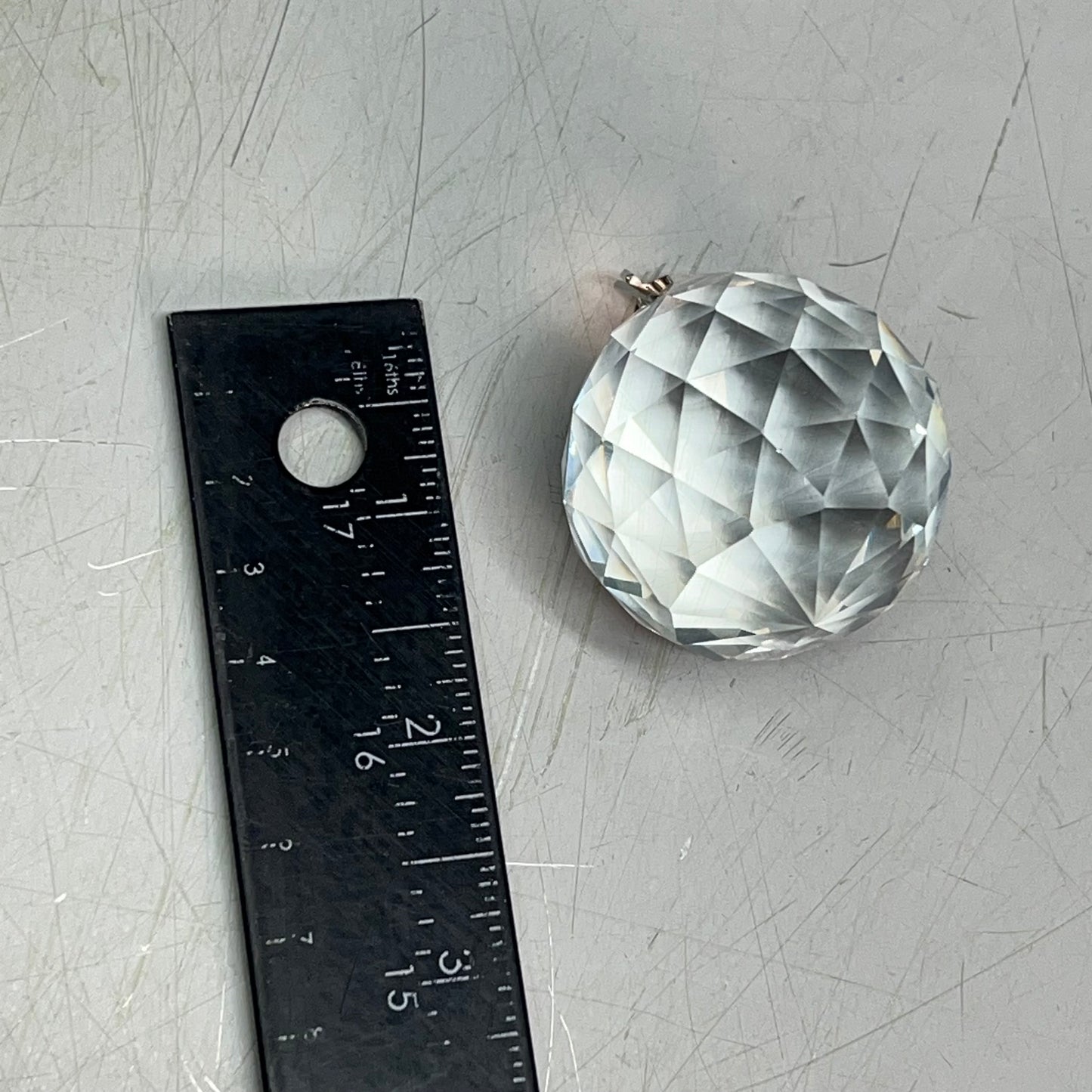 (LOT OF 10) Replacement Crystal Balls Chandeliers/Lamps Prism Faced 1.5" Clear