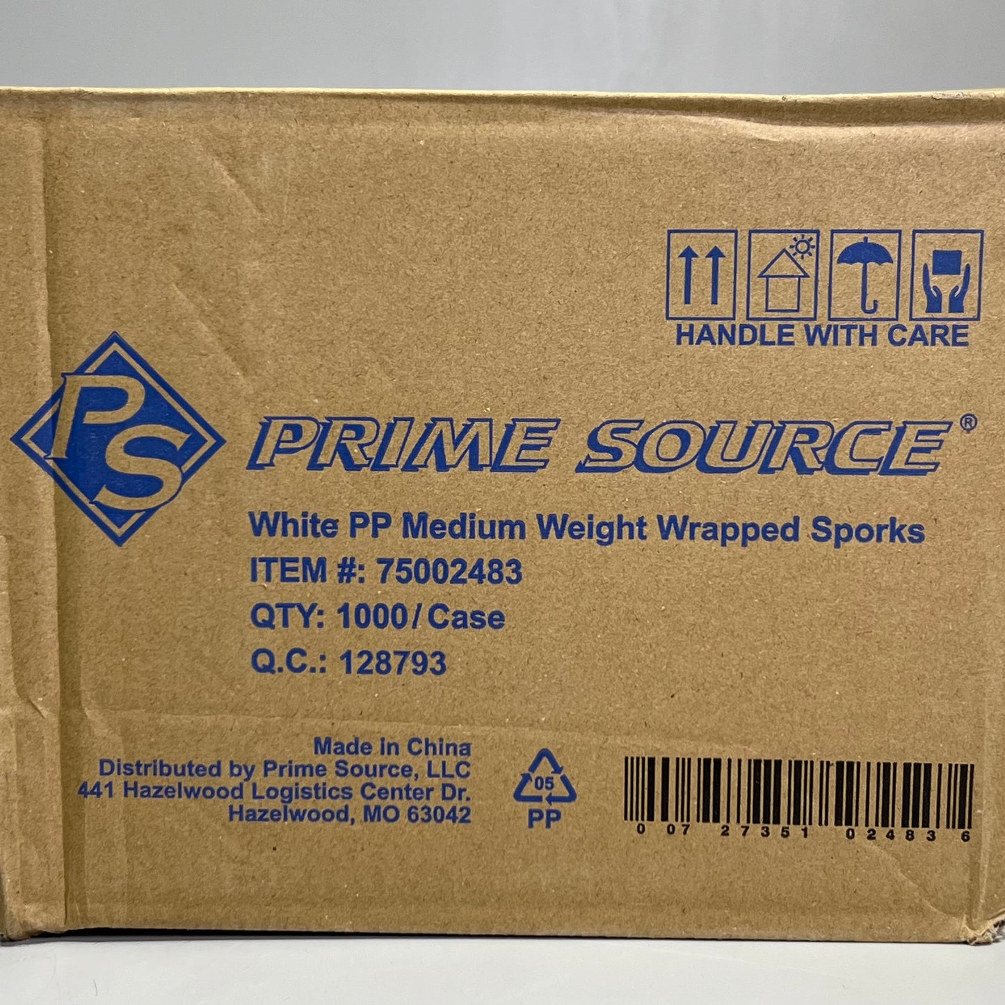 PRIME SOURCE (1000 Sporks) Polypropylene Wrapped Sporks Sz 5.5"L 75002483