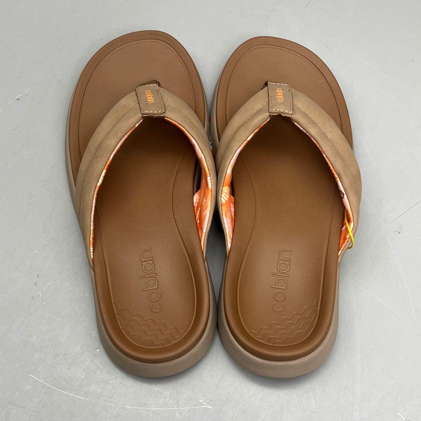 COBIAN Darby Synthetic Suede Strap Sandals Women's Sz 6, EU 35.5 Tan DAR24-230-6