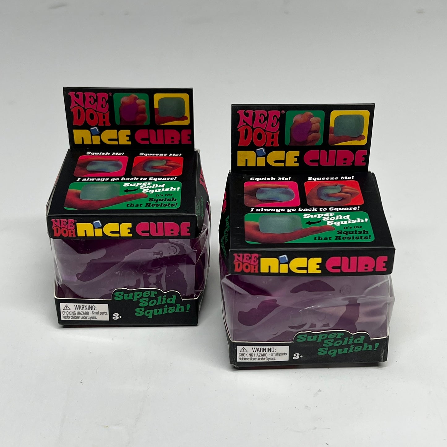NEE DOH (2 PACK) Nice Cube Super Solid Squish Collectable Purple 24079HY (As-is)