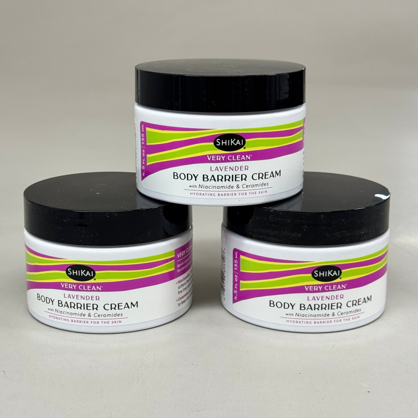 SHIKAI (3 Pack) Very Clean Lavender Body Barrier Cream, 4.5oz 22178