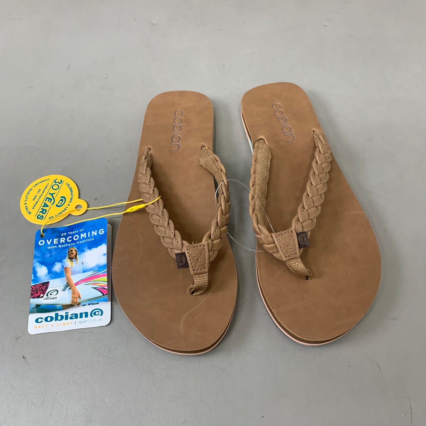 COBIAN Braided Pacifica Sandals Women's SZ 7, EU 41 TAN BBP23-230-7