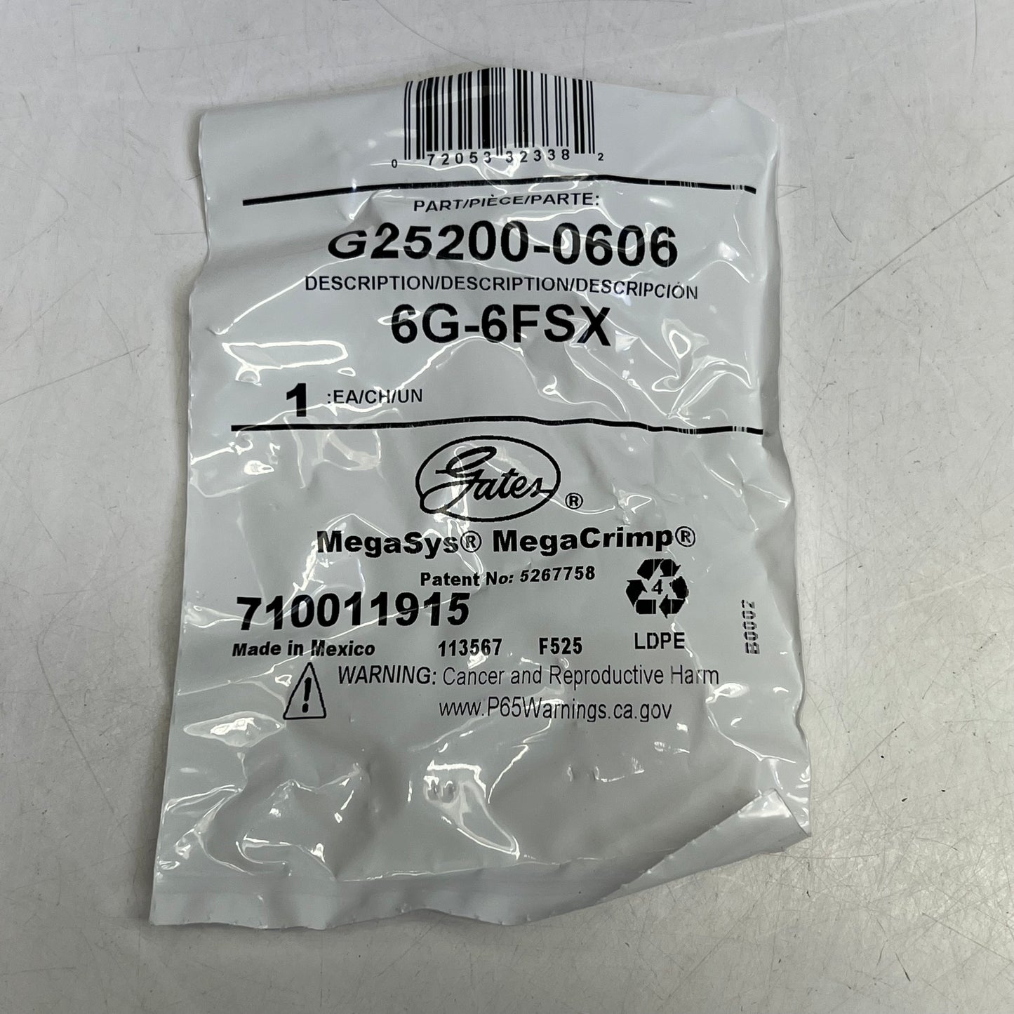 GATES (5 PACK) Female Sae 45° Flare Swivel Coupling 3/8" X 2.44" G25200-0606