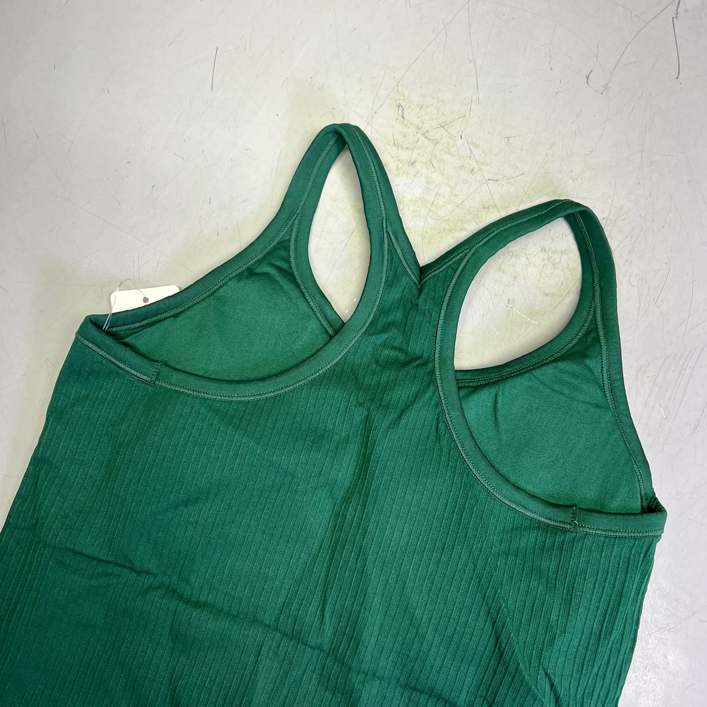 ATTRACO Ribbed Racerback Scoop Neck Athletic Tank Top Women's Sz M Grass Green