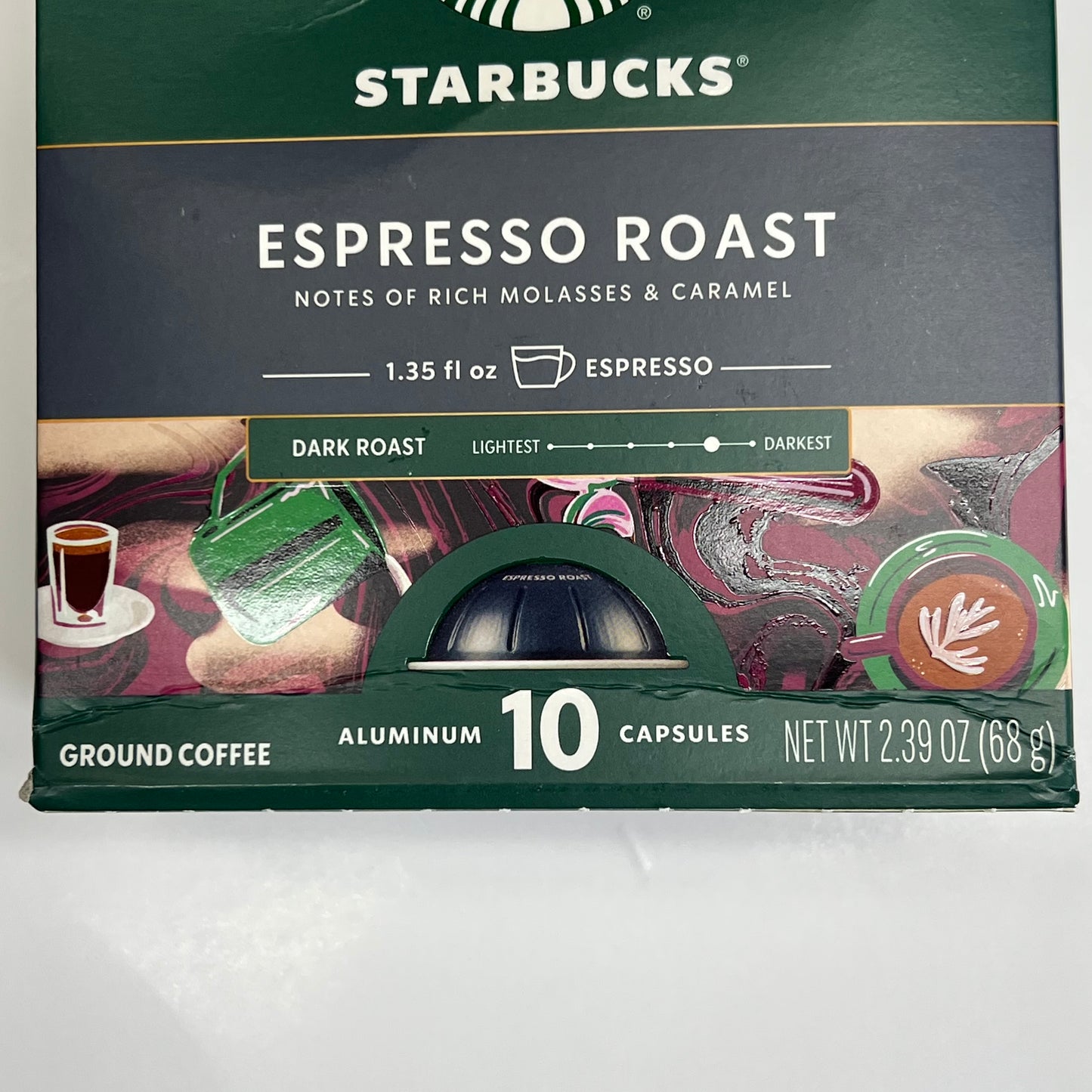 STARBUCKS (4 PACK, 10 EACH) Espresso Roast Dark Roast 100% Arabica BB 12/26
