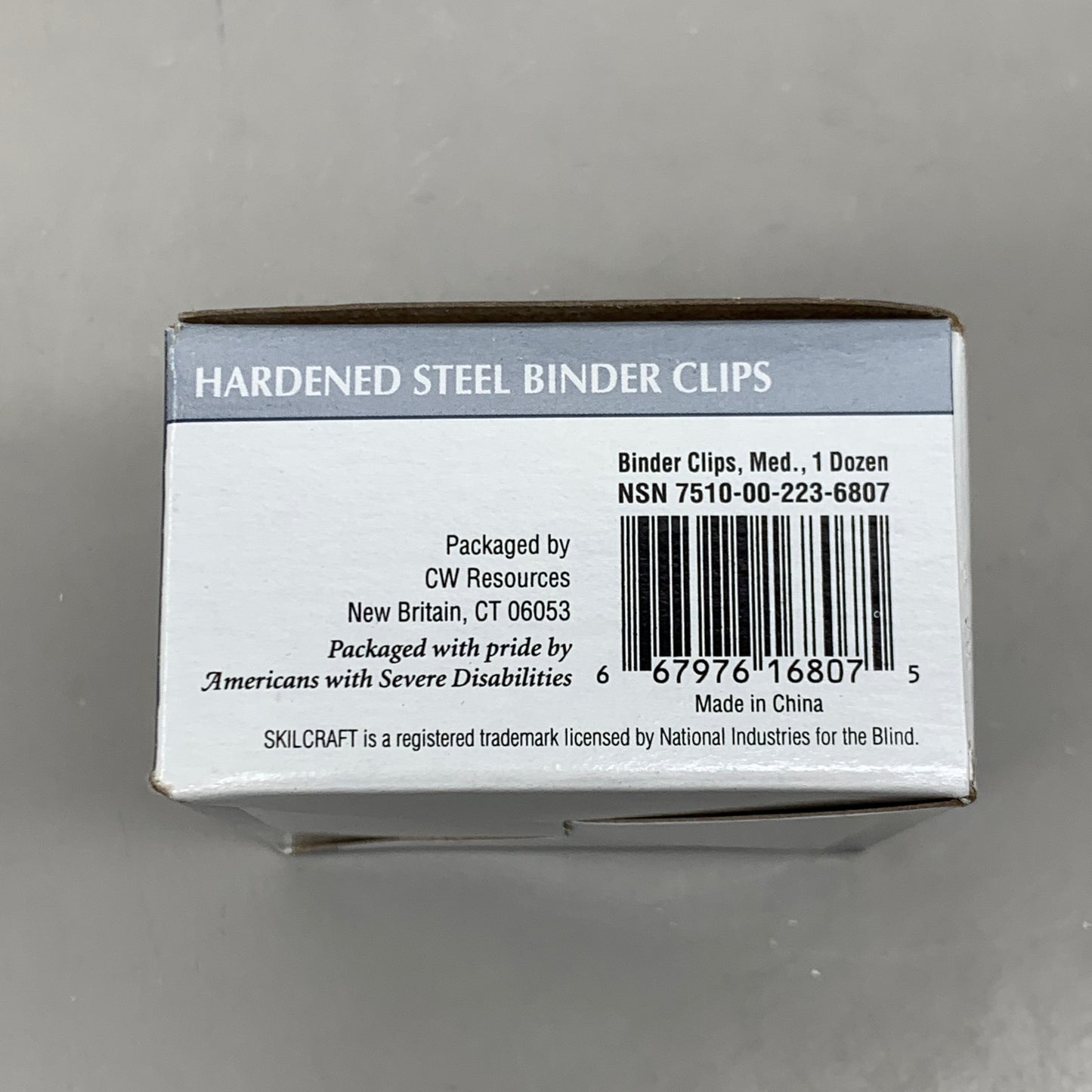 SKILCRAFT (5-PACK) Hardened Steel Binder Clips Medium 12 PK 7510002236807