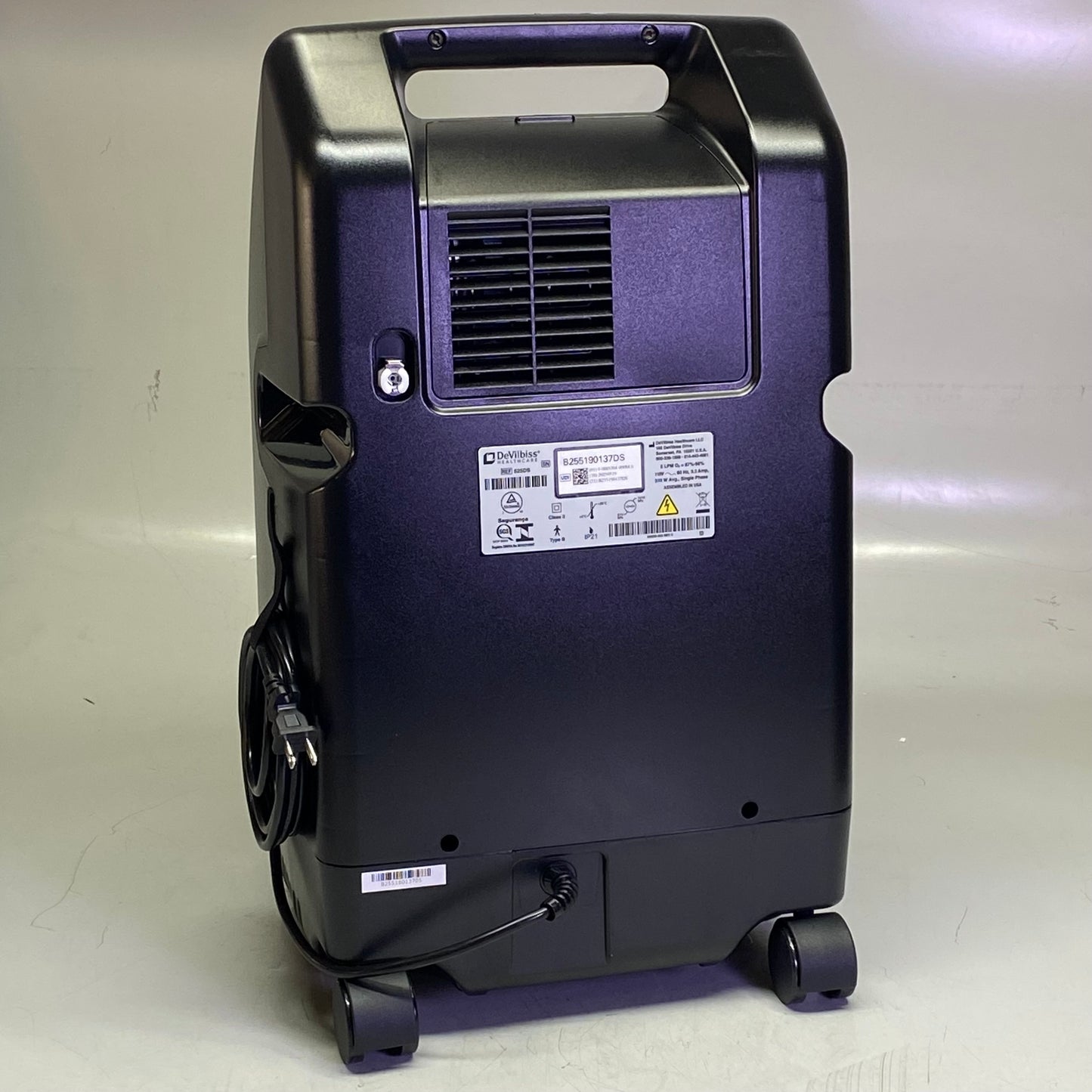 DEVILBISS HEALTHCARE 5 Liter Oxygen Concentrator 24.5" x 13.5" x 12" Black 525DS