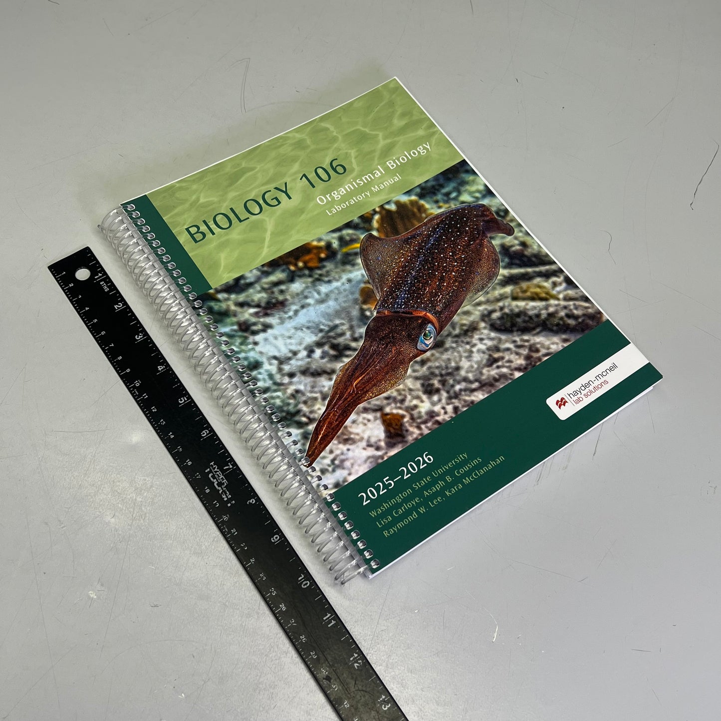 BIOLOGY 106 Organism Biology Spiral Laboratory Manual By Hayden Mcneil 7412-9