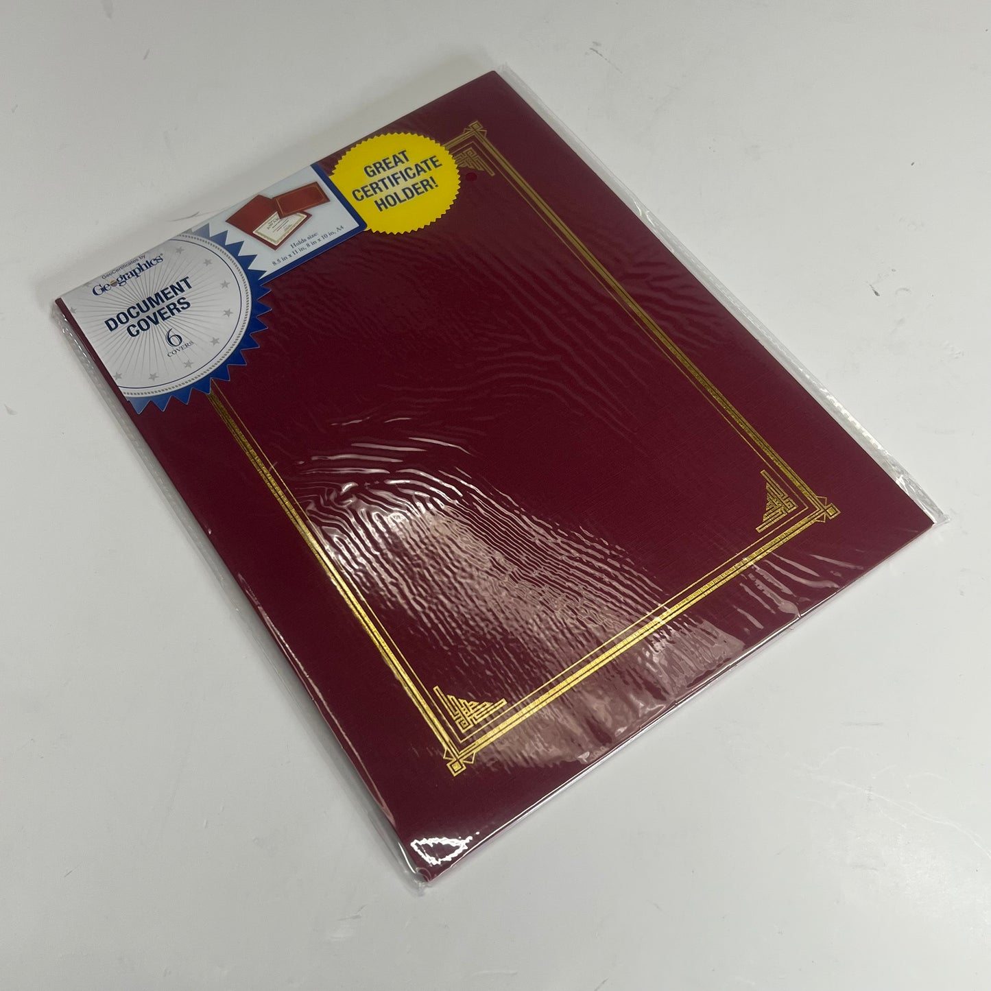 GEOGRAPHICS (6 PACK) Document Covers Die Cut 9-3/4"x 12.5" Burgundy 45333