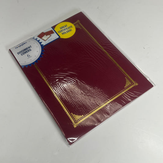 GEOGRAPHICS (6 PACK) Document Covers Die Cut 9-3/4"x 12.5" Burgundy 45333