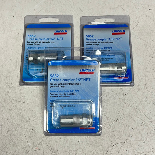 LINCOLN (3 PACK) Hydraulic Coupler 1/8" FNPT Fitting End 6000 Psi Max 5852