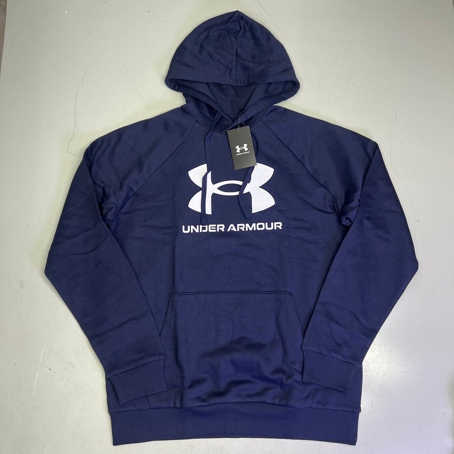 UNDER ARMOUR UA Rival Fleece Pull Over Hoodie Men's Sz 2XL Navy Blue 1379758