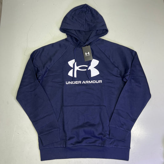 UNDER ARMOUR UA Rival Fleece Pull Over Hoodie Men's Sz 2XL Navy Blue 1379758