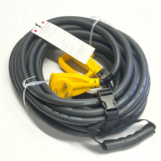 POWER GRIP Camco Extension Cable 30 Amp 50 ft. Black & Yellow 55197