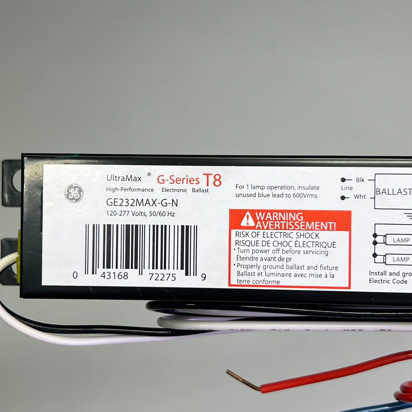 ZA@ GENERAL ELECTRIC Ultra Max Instant Start Lamp Ignition 120/277 Volt 72275 (As-|is)